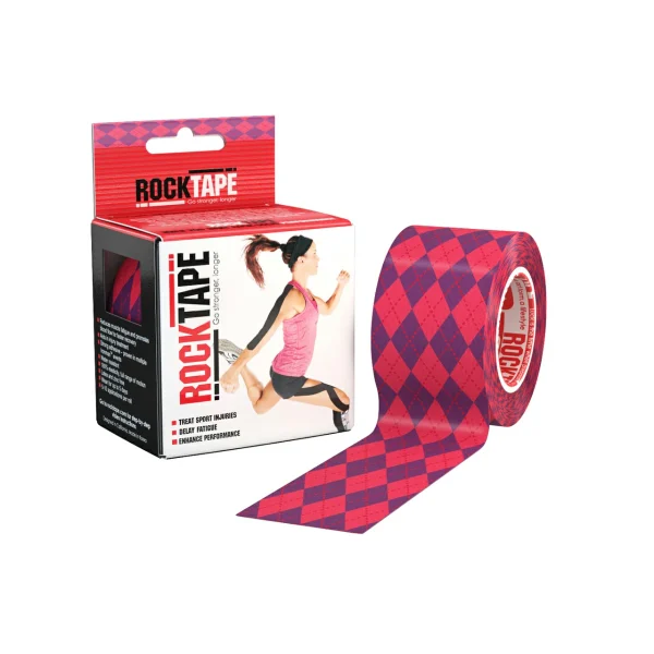 RockTape_ktape_kinesio_KinesiologyTape_เทปพยุงกล้ามเนื้อ_เทปกีฬา_เทปลดปวด_เทปสี-Standard_Argyle-Pink