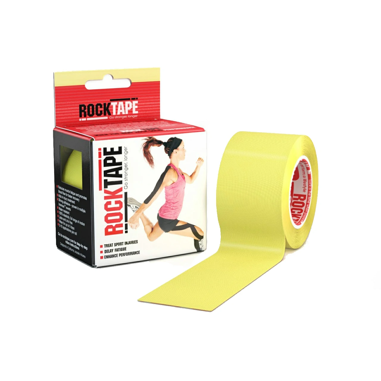 RockTape_ktape_kinesio_KinesiologyTape_เทปพยุงกล้ามเนื้อ_เทปกีฬา_เทปลดปวด_เทปสี_Yellow_สีเหลือง